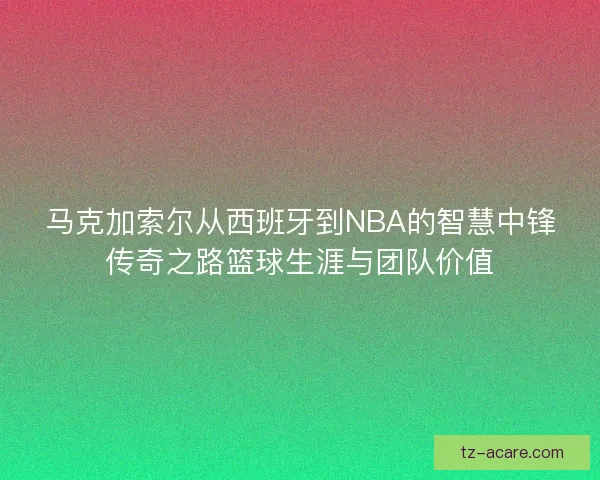 马克加索尔从西班牙到NBA的智慧中锋传奇之路篮球生涯与团队价值