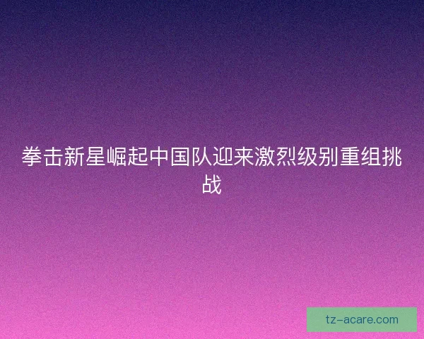 拳击新星崛起中国队迎来激烈级别重组挑战