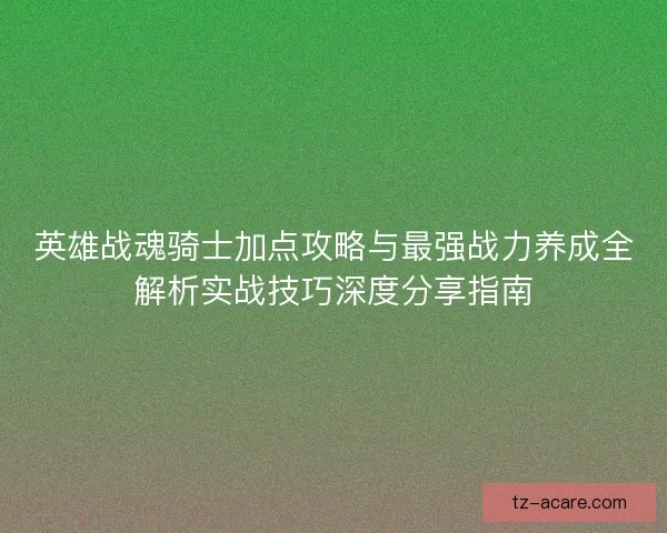 英雄战魂骑士加点攻略与最强战力养成全解析实战技巧深度分享指南